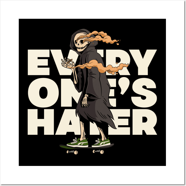 skater skaters skateboarder skateboard grim reaper haters Wall Art by Tip Top Tee's